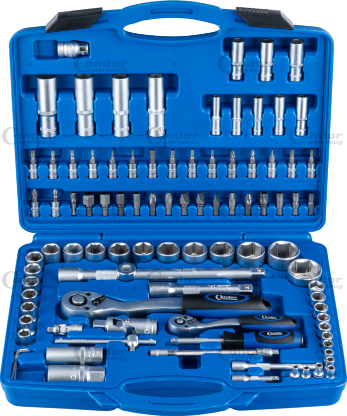 Sada nástrčných kľúčov, 94-dielna, 1/4+1/2", 6-hran 4-32 mm