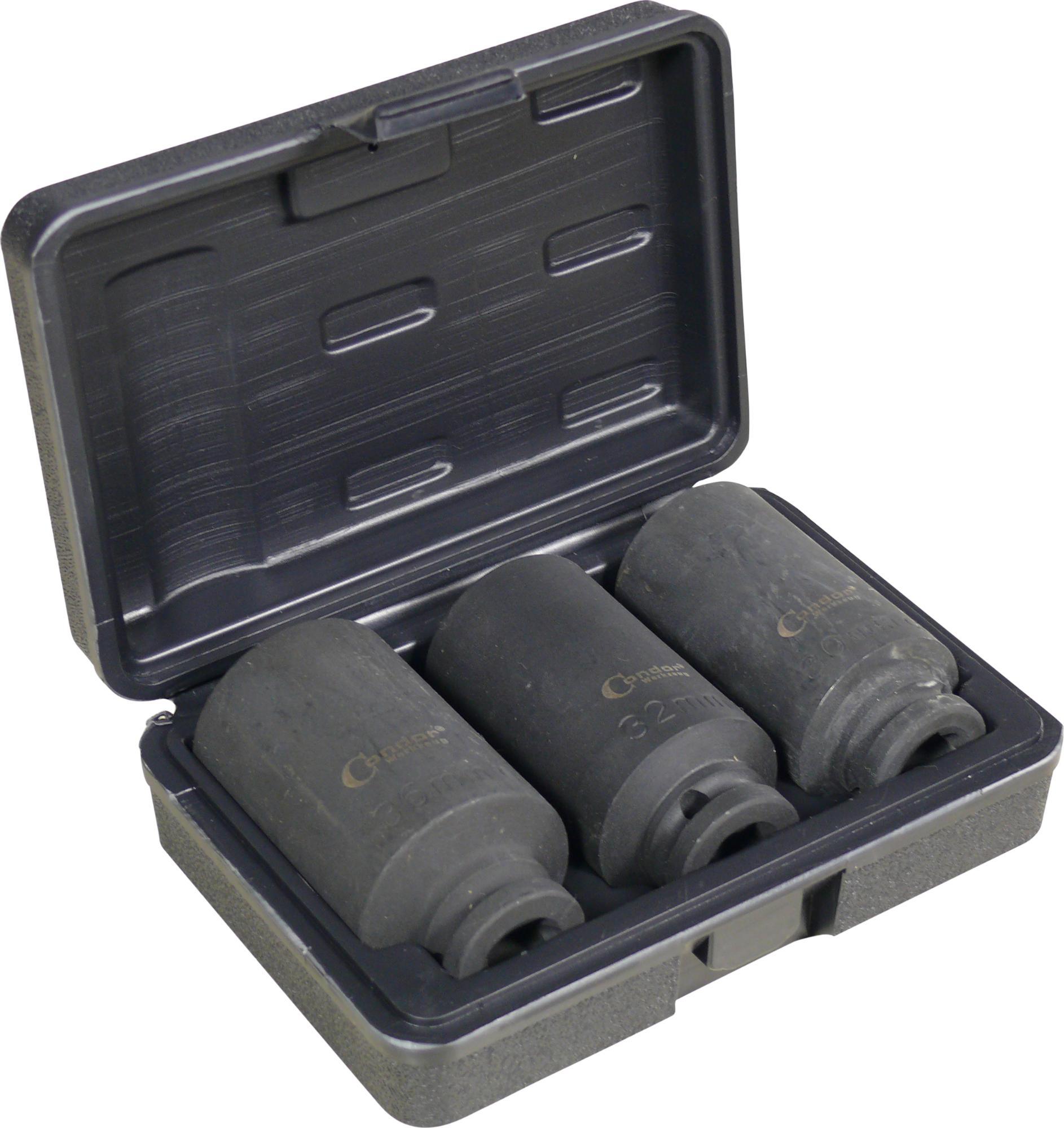 Sada nádstavcov, 3-dielna, 1/2", CrMo, 12-kt. 30-32-36 mm