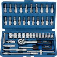 Sada nástrčných kľúčov, 46 kusov, 1/4", 6-bodové 4-14 mm