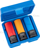 Sada kované nástavce 3-dielna, 1/2", 85 mm, CrMo, 6-hran 17-21 mm