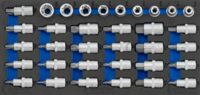 Foam vložka sada nádstavcov a E-Profil 1/3, 34-dielna, 1/2"