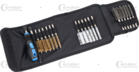Sada vŕtacích kefiek, 20-dielna., oceľ/nylon/mosadz, ø 8-19 mm