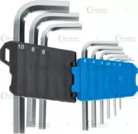 Hex Key Set, 9 pcs., stubby, hex 1.5-10 mm