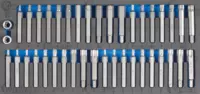 Socket Bit Set in Foam 1/3, 40 pcs., 3/8+1/2"