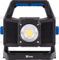Floodlight, rechargeable, with bluetooth loudspeaker, COB-LED