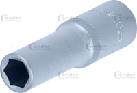 Socket, 1/2", hexagon 13 mm, deep