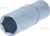 Socket, 1/2", hexagon 22 mm, deep