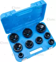 Groove Nut Socket Set, external pins, KM4-12, 9 pcs.