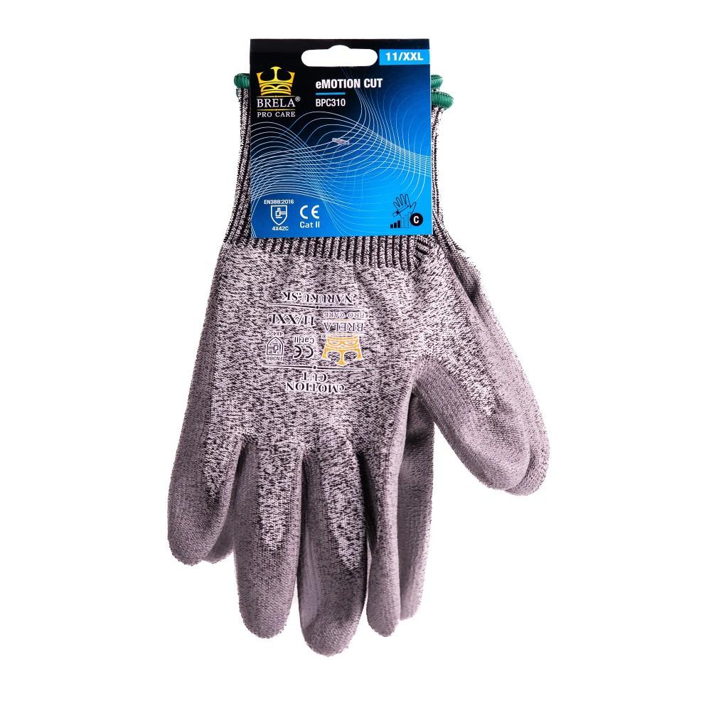 Protiporézne pracovné rukavice z HPPE úpletu s PU finišom CUT veľkosť 8/M