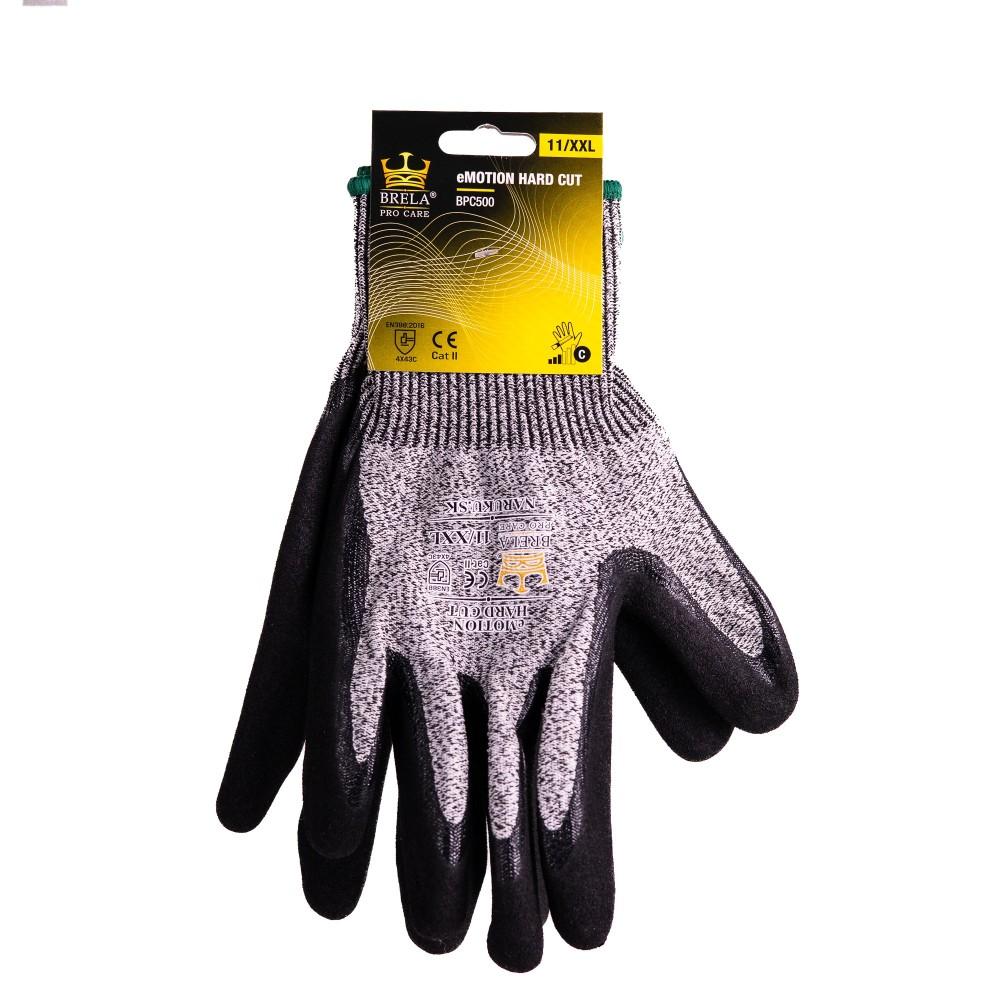 Protiporézne pracovné rukavice z HPPE úpletu s nitrilovým finišom HARD CUT veľkosť 8/M