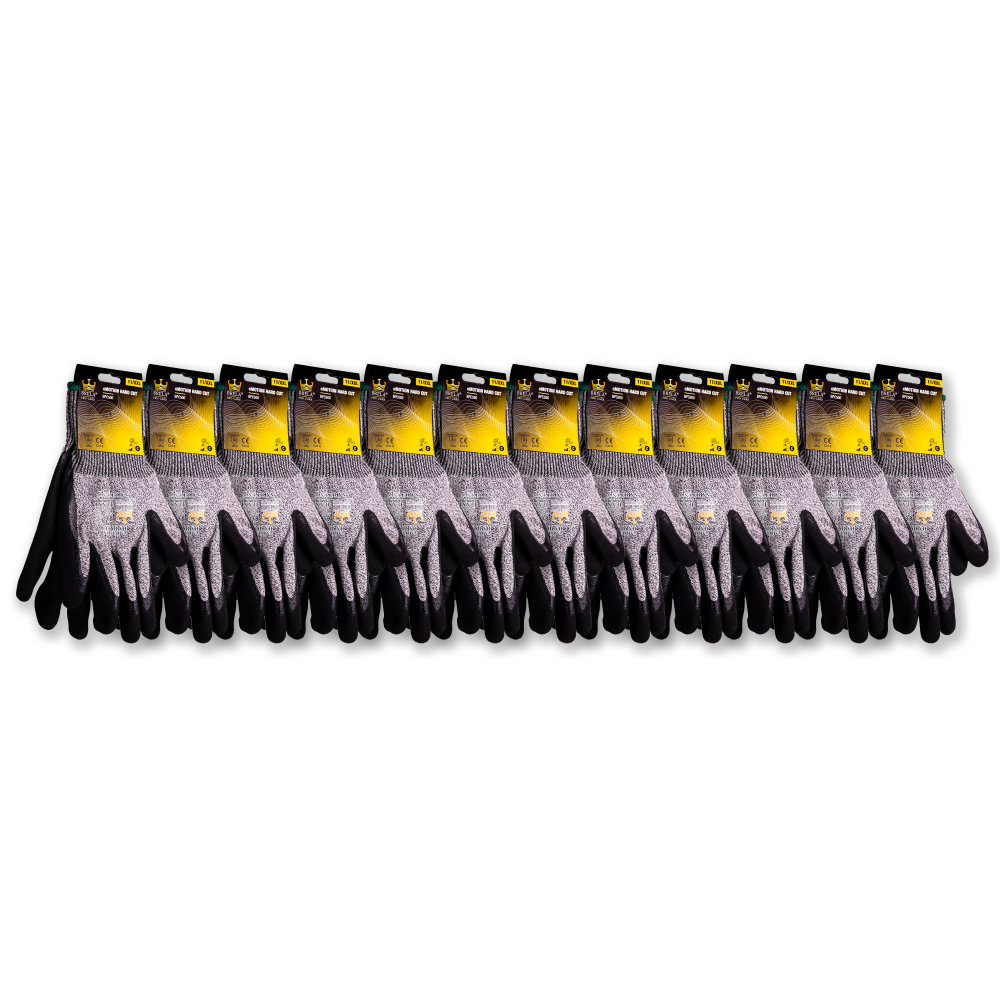 Protiporézne pracovné rukavice z HPPE úpletu s nitrilovým finišom HARD CUT veľkosť 8/M