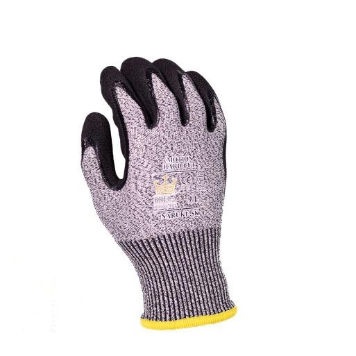 Protiporézne pracovné rukavice z HPPE úpletu s nitrilovým finišom HARD CUT veľkosť 9/L