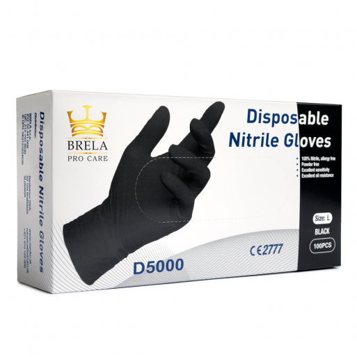 Jednorázové nepúdrované čierne nitrilové rukavice veľkosť 10/XL