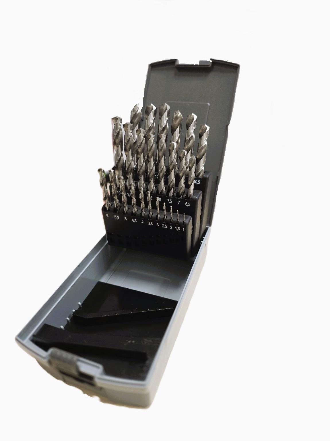 Špirálový vrták HSS-G DIN 338 brúsený v plastovom RoseBoxe 25 dielna sada (1,0-13,0x0,5mm)