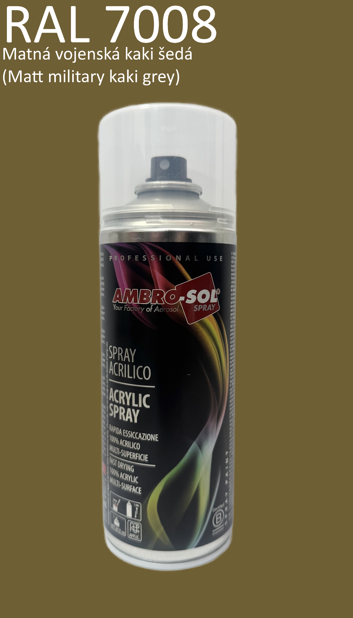 Univerzálna akrylová farba RAL 7008 - matná 400 ml