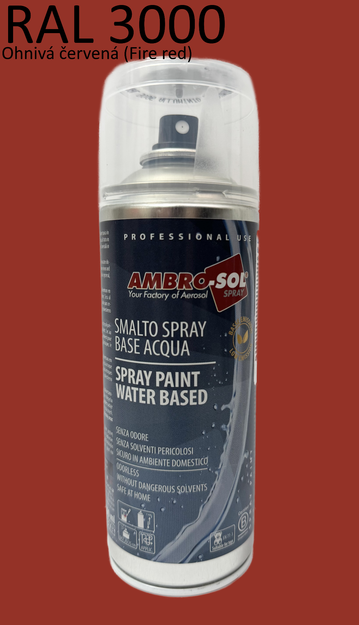 Viacúčelová farba na vodnej báze 400 ml RAL 3000 Fire Red