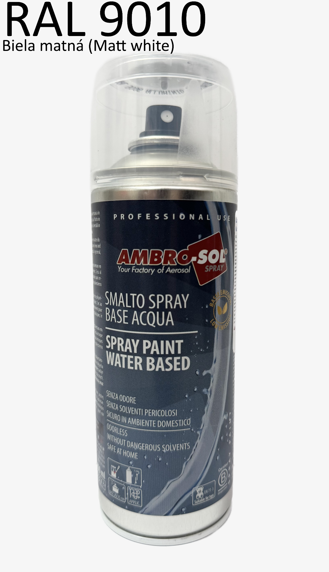 Viacúčelová farba na vodnej báze 400 ml RAL 9010 matná biela