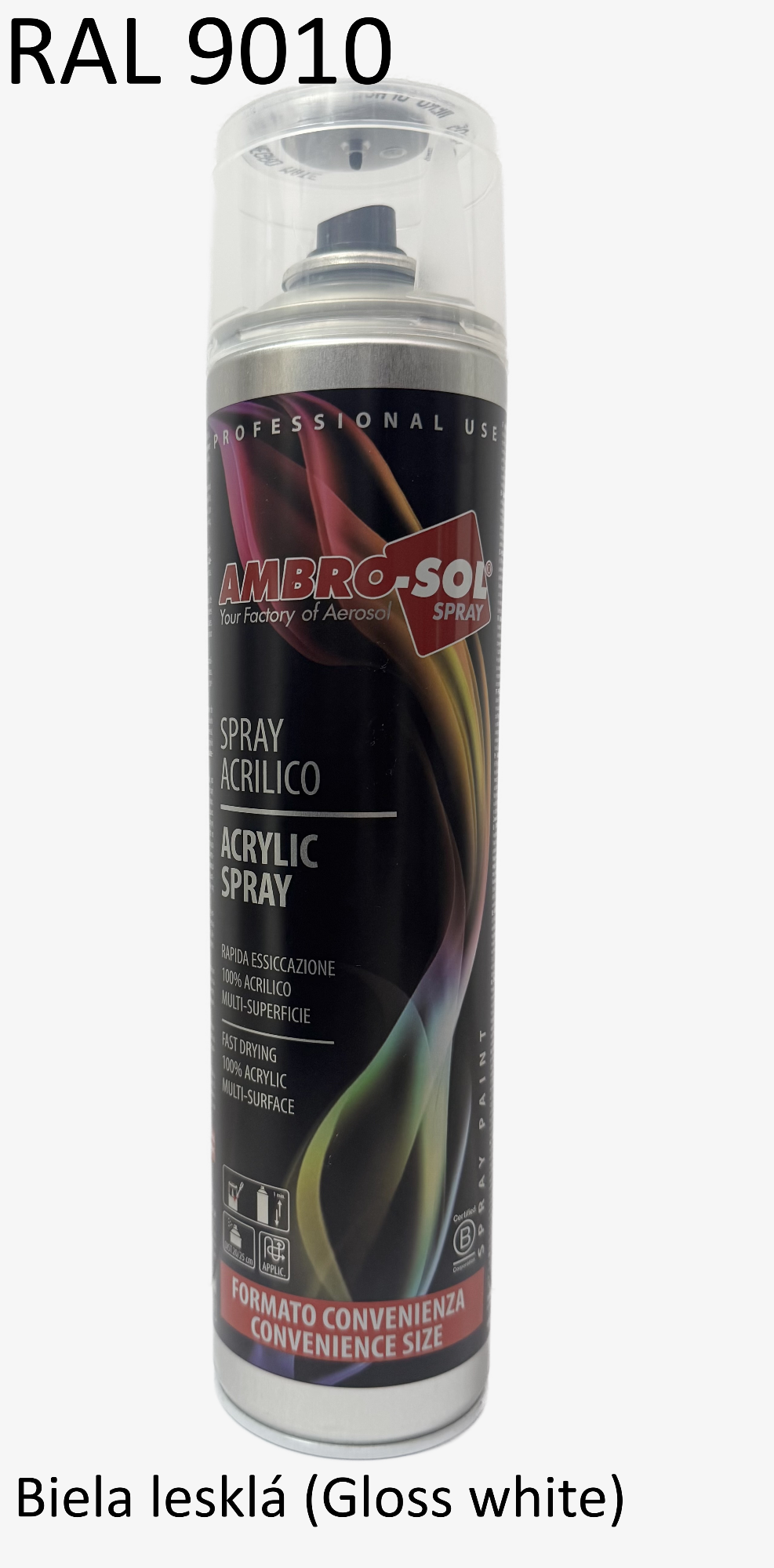 Univerzálna akrylová farba, lesklá biela RAL 9010 600ml