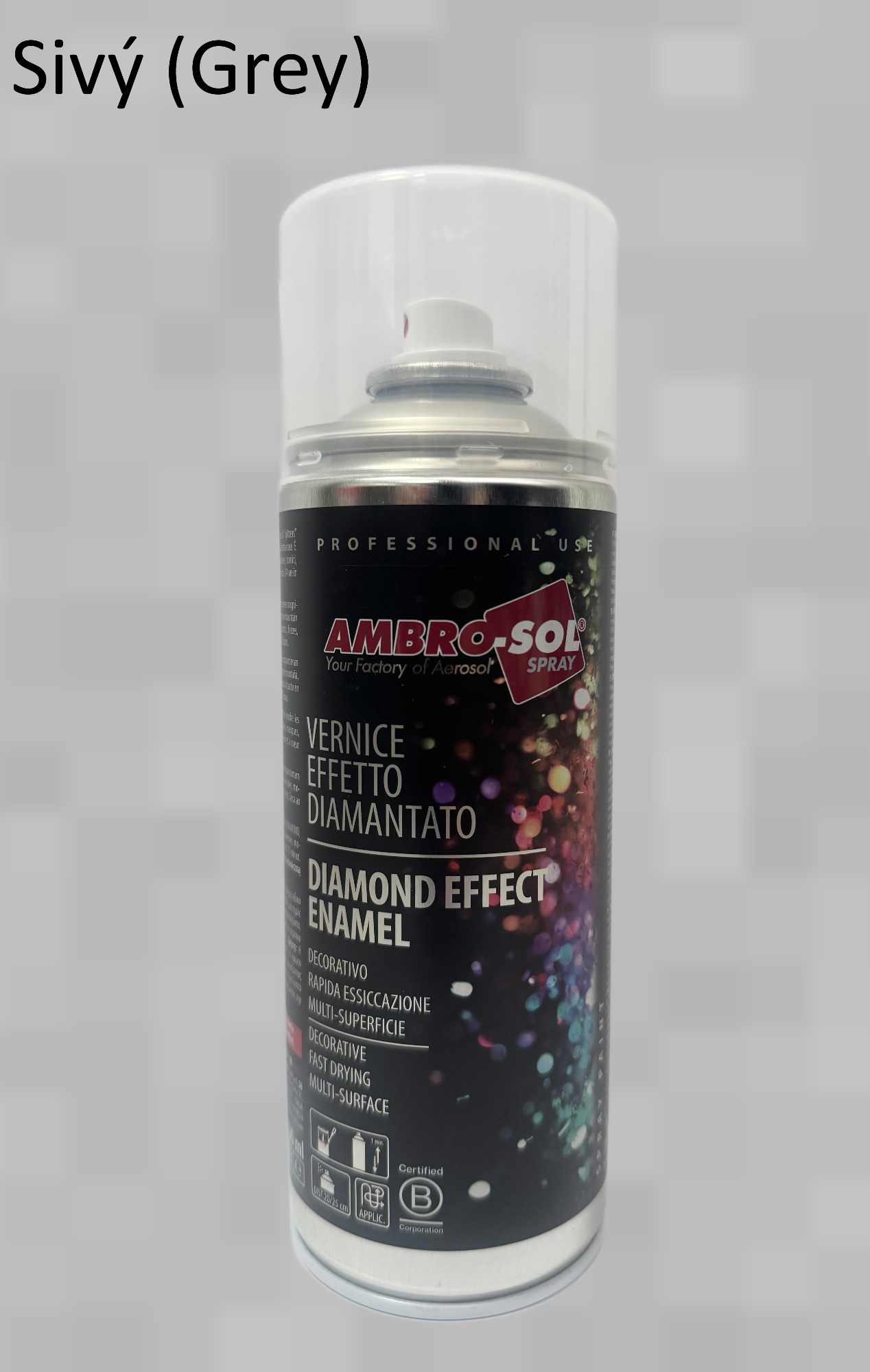Farba s diamantovým efektom / metalíza  - šedá 400 ml
