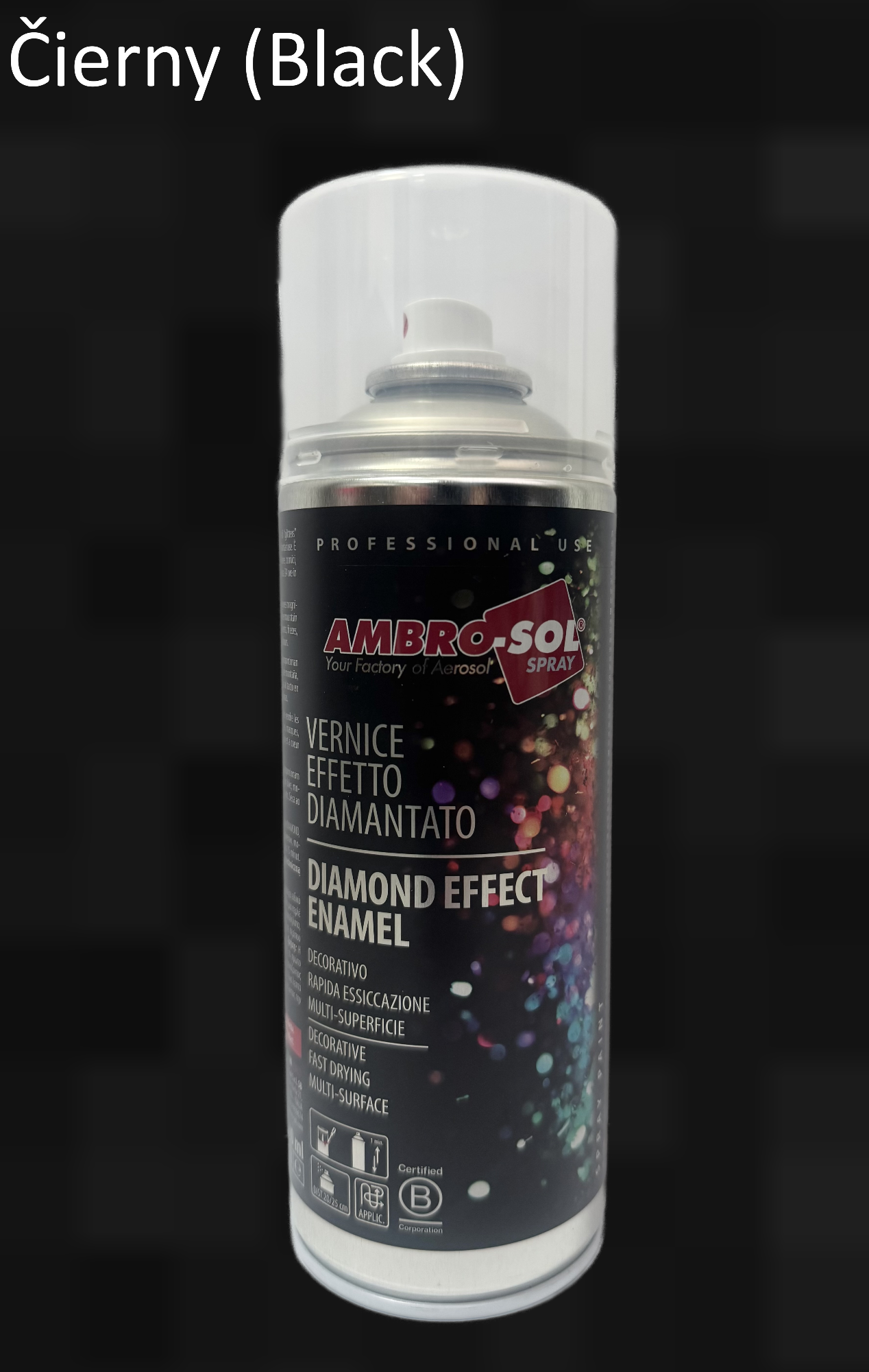 Farba s diamantovým efektom / metalíza  - čierna 400 ml