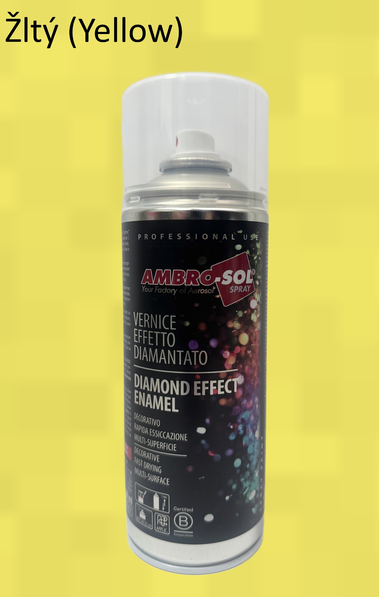 Farba s diamantovým efektom / metalíza  - žltá 400 ml
