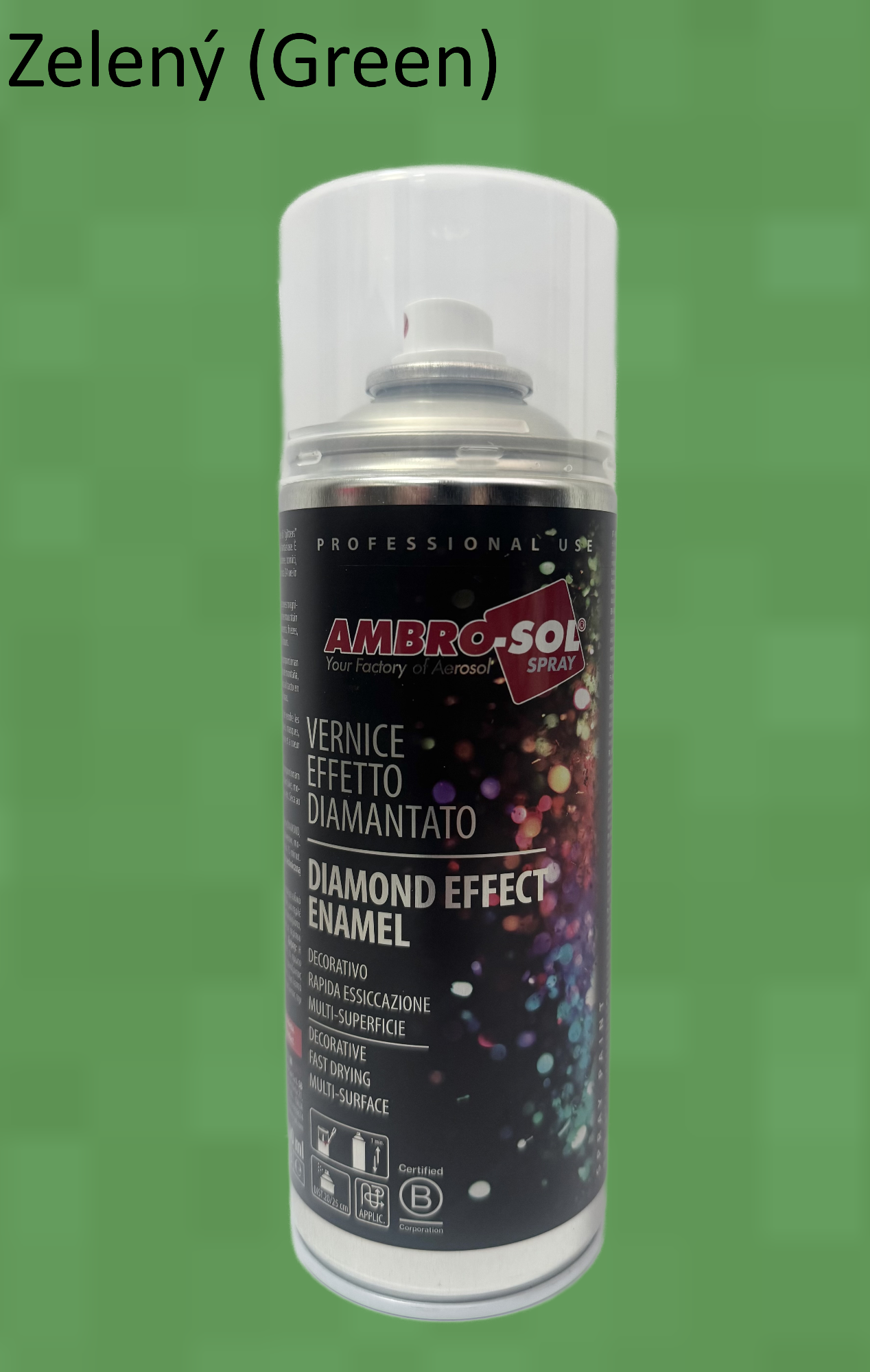 Farba s diamantovým efektom / metalíza  - zelená 400 ml