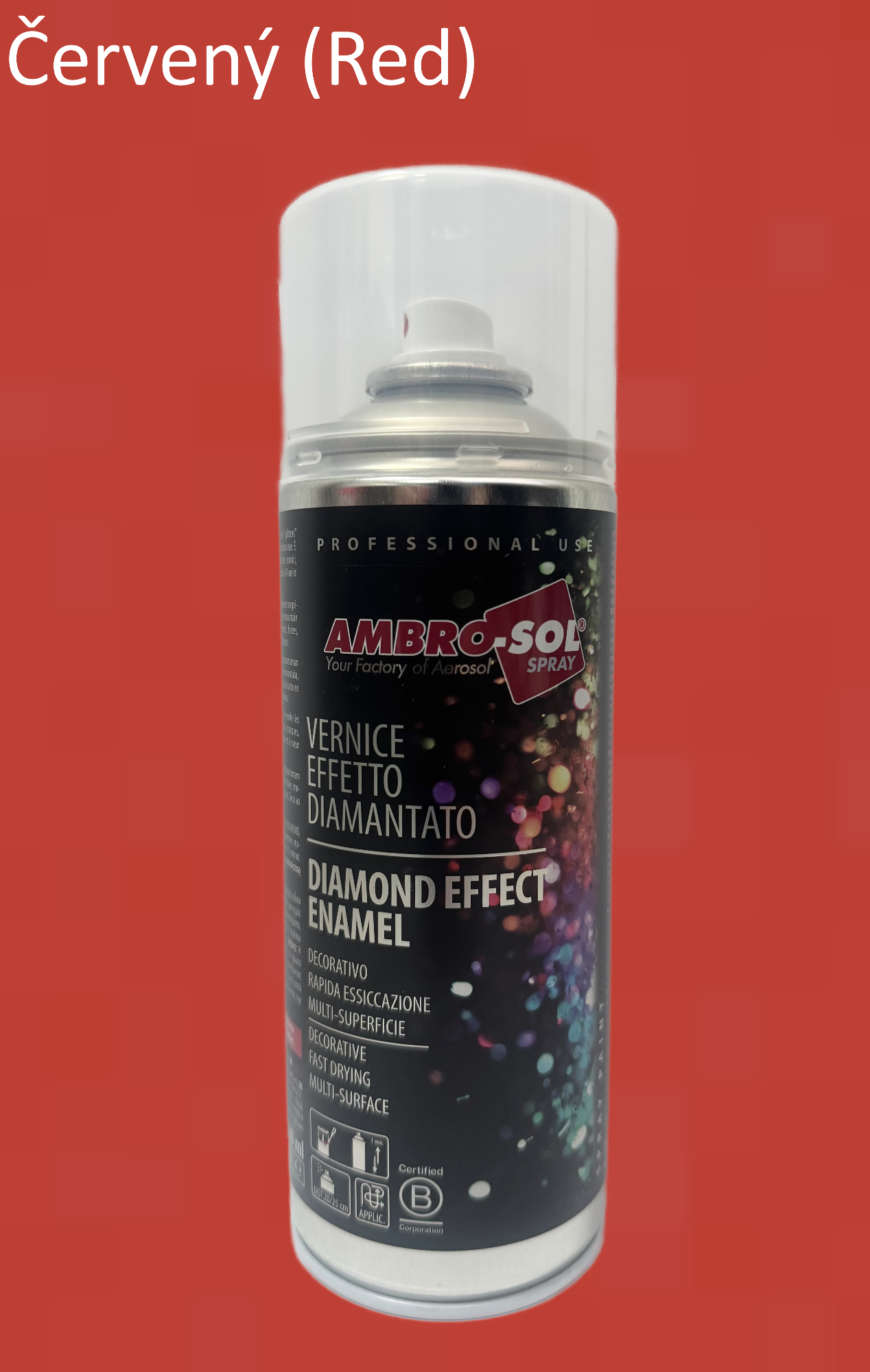 Farba s diamantovým efektom / metalíza  - červená 400 ml