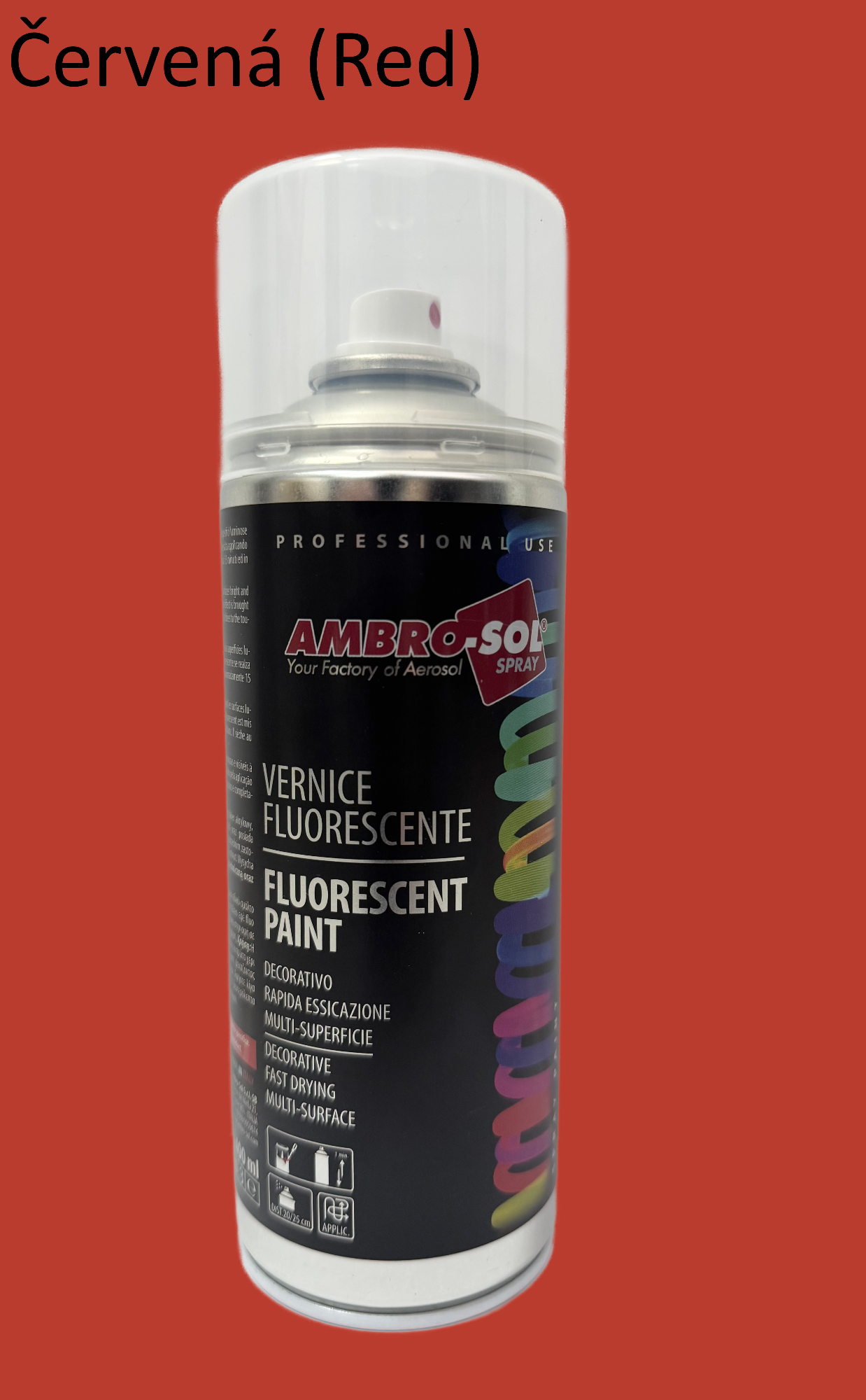 Fluorescenčný efekt farba červená RED 400 ml