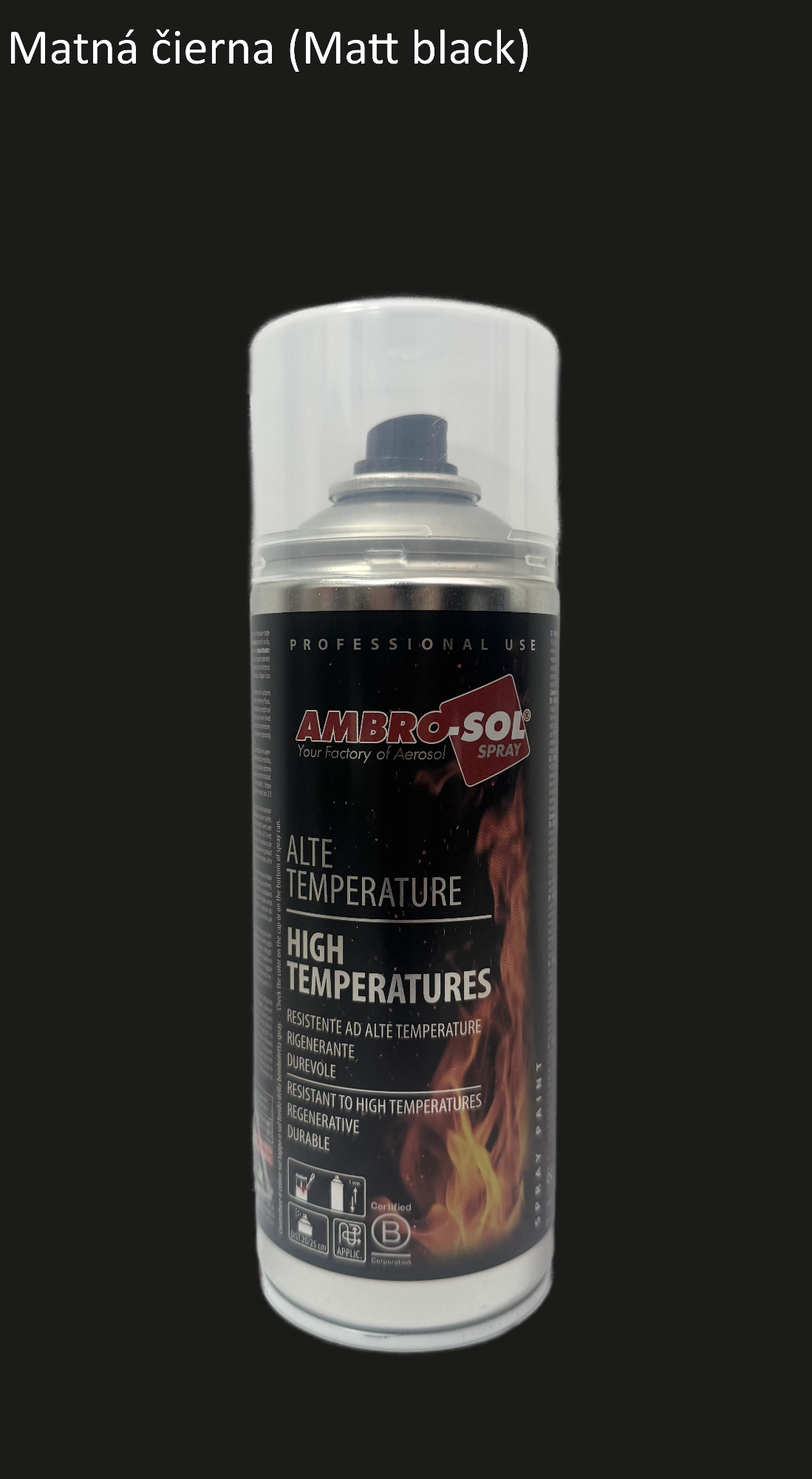 Farba odolná voči teplote matná čierna 400 ml