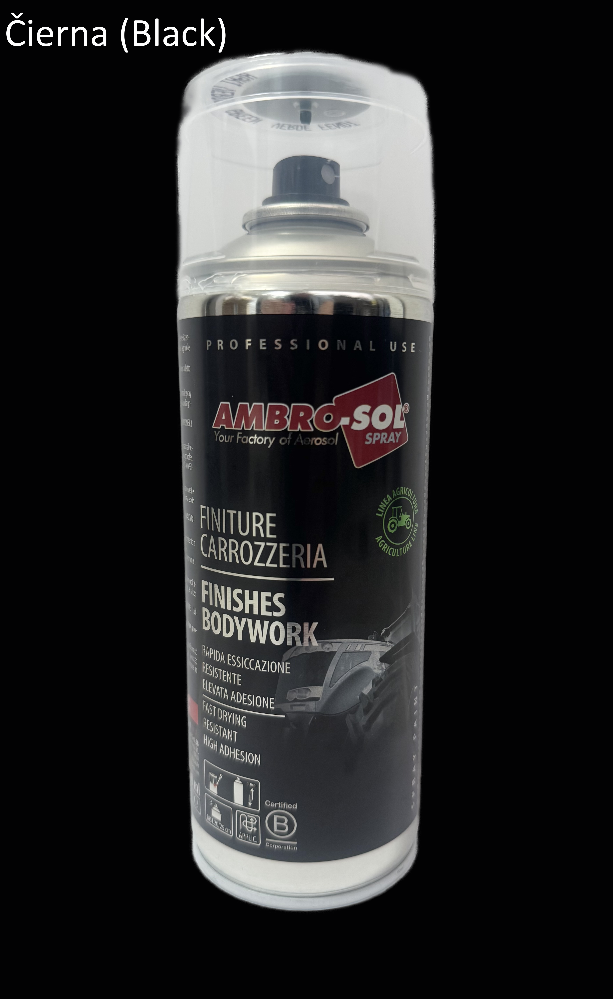 Farebný emailový sprej AGRI - Čierna 400 ml