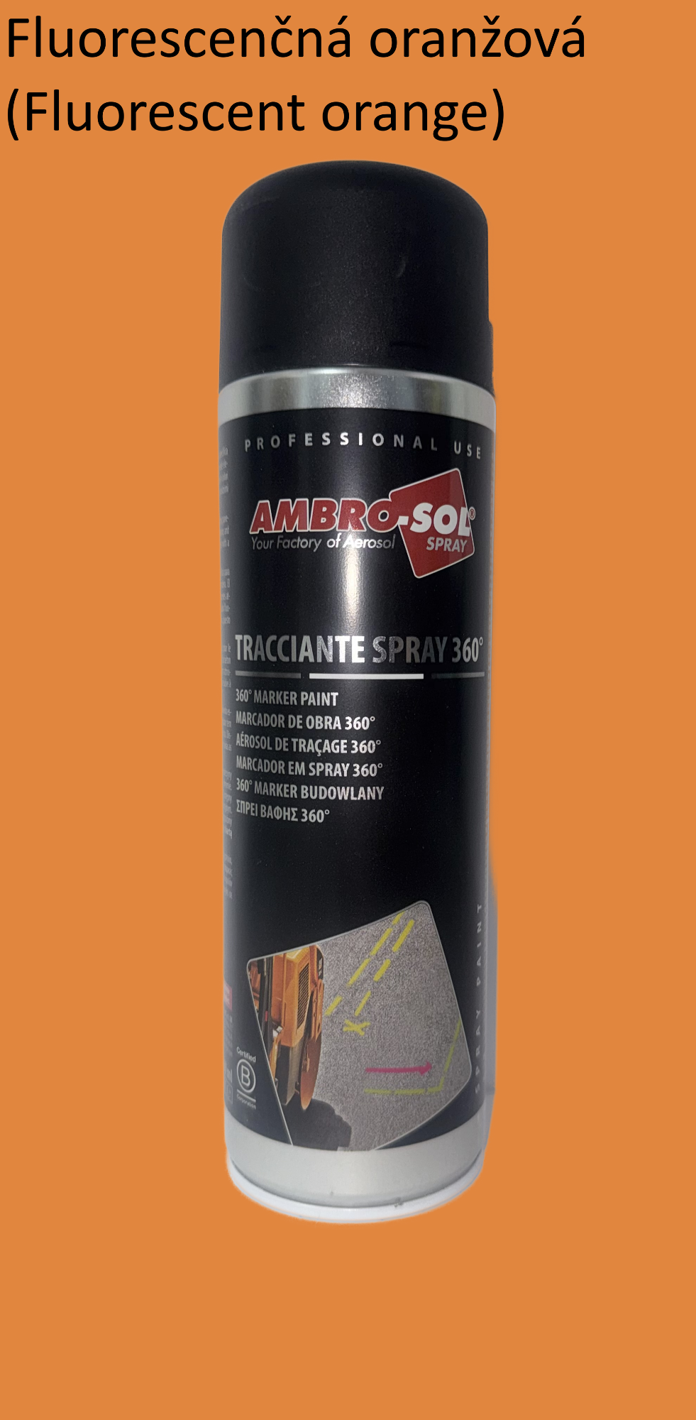 Značkovač v spreji 360° oranžová ORANGE - FLUORESCENČNÁ farba 500 ml