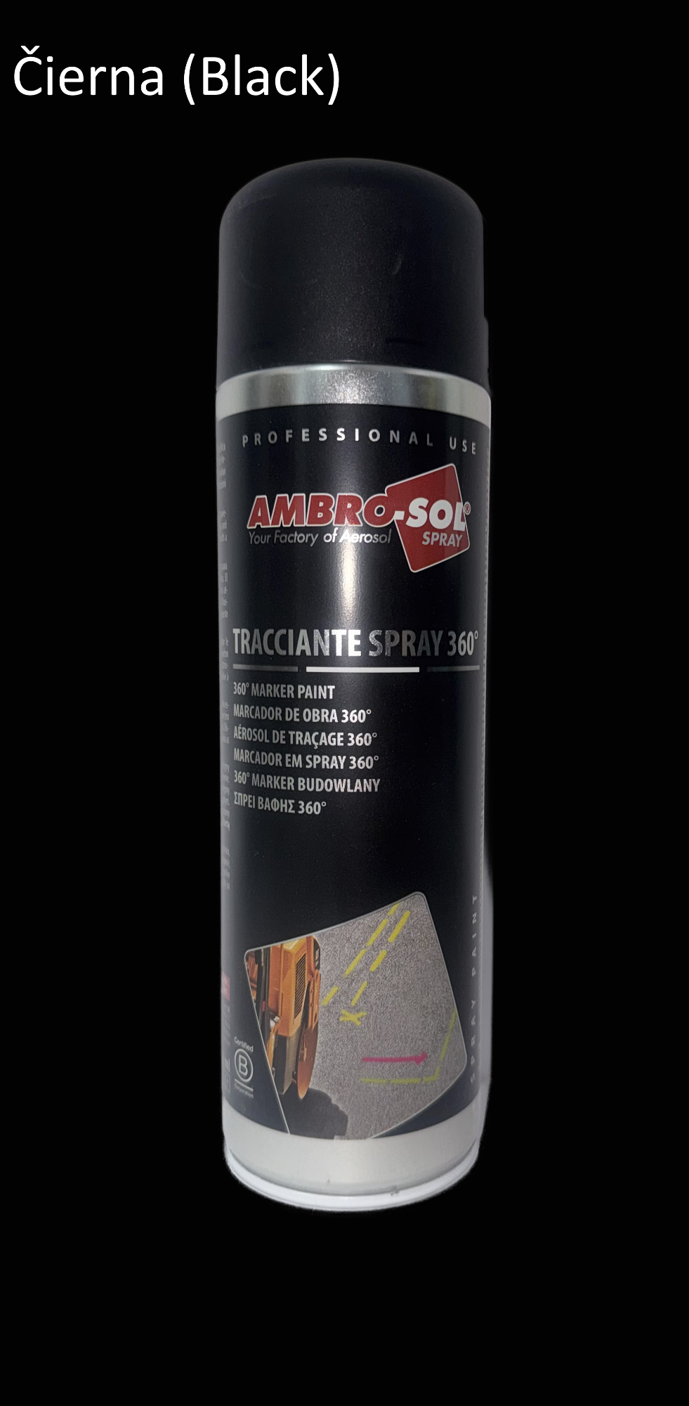 Značkovač v spreji 360° čierny BLACK - PASTELOVÁ 500 ml